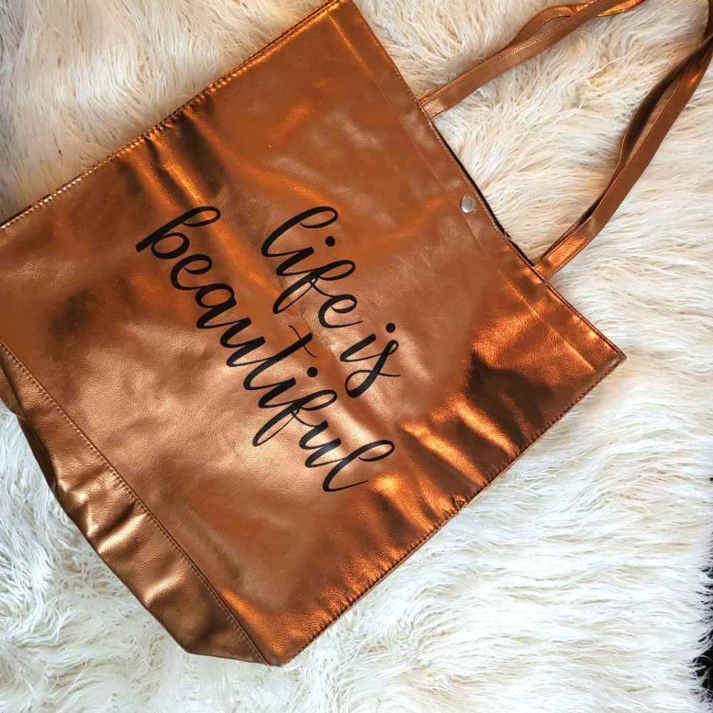 Gold big tote